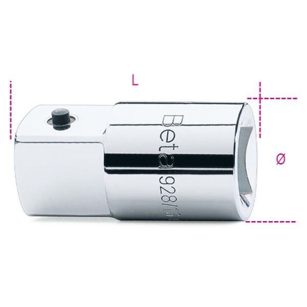 Beta Tools Adapter 928/16 3/4" inv&auml;ndig och 1" utv&auml;ndig