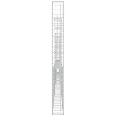 vidaXL U-formad Gabionkorg med 7 stolpar järn 740x20x200 cm