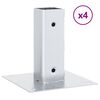 vidaXL Stolpbaser fyrkant 4 st silver 51x51 mm galvaniserat st&aring;l