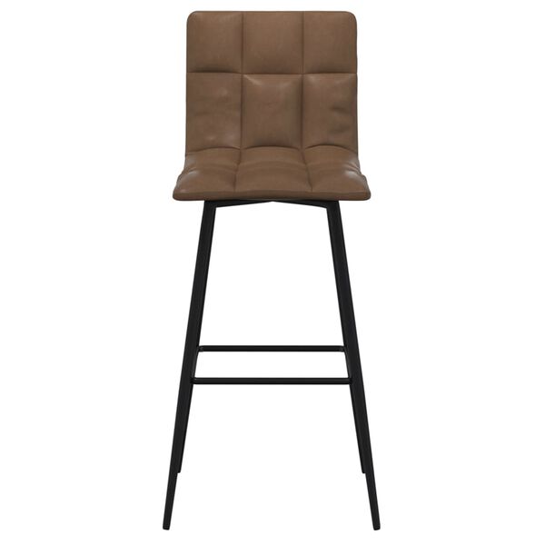 vidaXL Barstol m&ouml;rkbrun konstl&auml;der