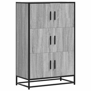 vidaXL H&ouml;gsk&aring;p gr&aring; sonoma 68x35x106,5 cm konstruerat tr&auml; och metall
