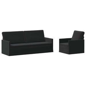vidaXL Soffset 2 st Svart Sammet (V)