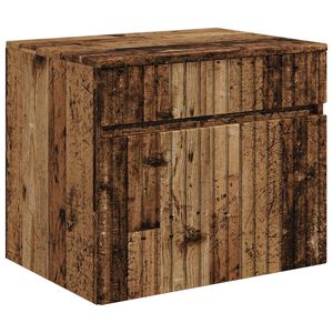 vidaXL V&auml;ggmonterat Badrumssk&aring;p Gammalt tr&auml; 59 x 44,5 x 50 cm