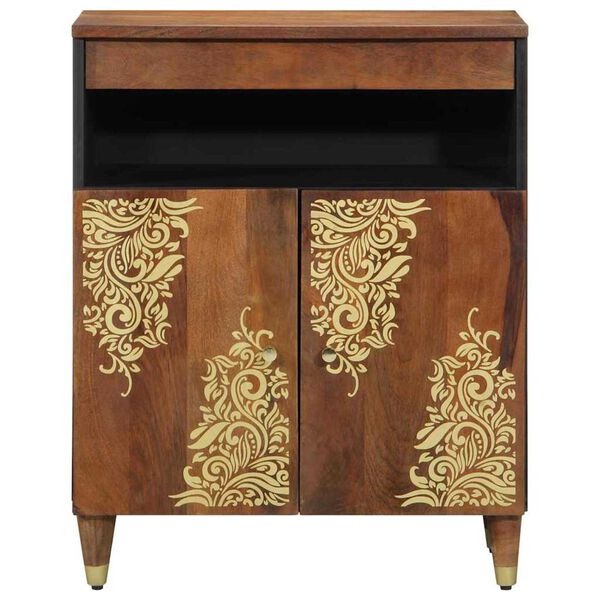 vidaXL Sideboard med hylla Brun 60 x 33 x 75 cm Massivt mangoträ