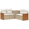 vidaXL Soffset 5 st Beige och kr&auml;mvit 176 x 176 x 85 cm