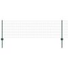 vidaXL Euro Staket med St&ouml;d 50 x 0,6 m PVC-belagda st&aring;l Gr&ouml;n Mesh
