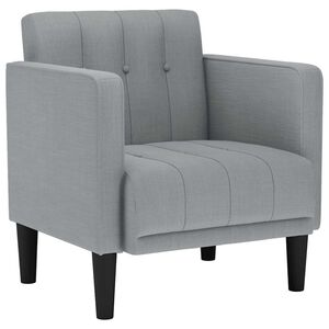 vidaXL Soffstol med armst&ouml;d ljusgr&aring; 53 cm tyg