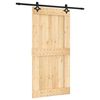 vidaXL Skjutd&ouml;rr Naturlig och svart 100 x 210 cm Massiv furutr&auml;d&ouml;rr