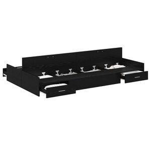 vidaXL F&ouml;rvaringss&auml;ngram Svart Ek 120 x 200 cm Konstruerat tr&auml;