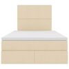 vidaXL Förvaringssäng med madrass Kräm 120 x 200 cm Konstläder