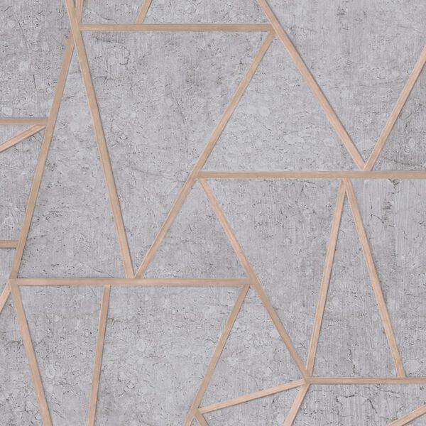DUTCH WALLCOVERINGS Tapet trianglar gr&aring; och silver