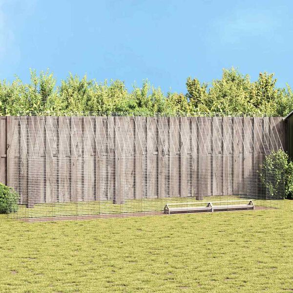 vidaXL H&ouml;nshus 2 pcs Silver 600 x 100 x 210 cm Galvaniserat St&aring;l