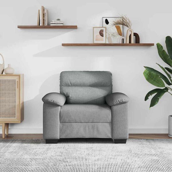 vidaXL Soffstol ljusgr&aring; 100x81x84 cm tyg