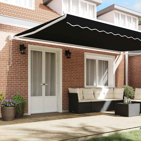 vidaXL Markis Svart 500 x 300 x 165 cm Polyester och metall