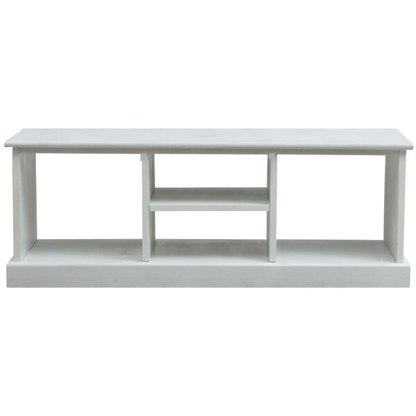 vidaXL TV-bänk med två korgar vit trä