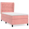 vidaXL Rams&auml;ng med madrass rosa 90x190 cm sammet