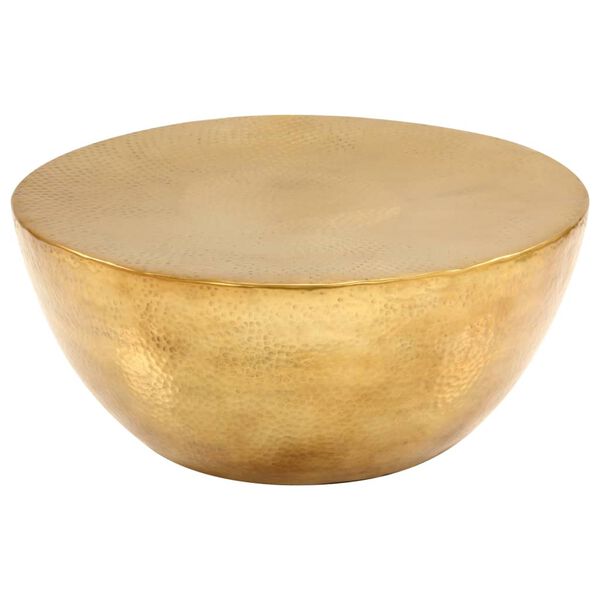 vidaXL Soffbord hamrad aluminium 70x30 cm mässing