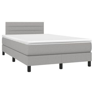vidaXL Rams&auml;ng med madrass ljusgr&aring; 120x190 cm tyg