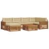 vidaXL Utomhussoffset 7 st Naturlig och Beige