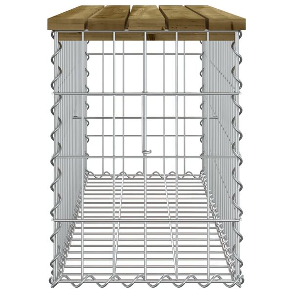 vidaXL Tr&auml;dg&aring;rdsb&auml;nk gabion-design 103x31,5x42 cm impregnerad furu