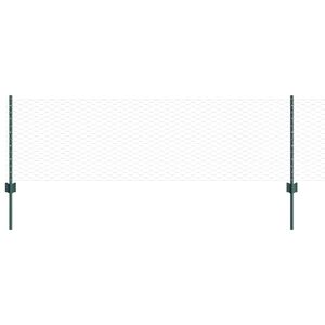 vidaXL Sexkantigt staket med stolpe 100 x 0,6 m PVC-belagda st&aring;l Gr&ouml;n