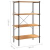 vidaXL Hyllenhet med 4 hyllplan svart och ek 80x40x130 cm