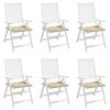 vidaXL Stolsdynor 6 st beige 50x50x4 cm oxfordtyg