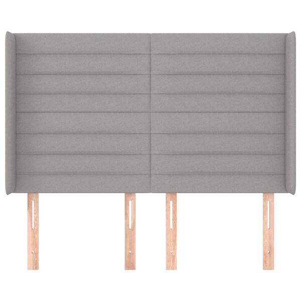 vidaXL S&auml;nggavel med kanter ljusgr&aring; 147x16x118/128 cm tyg