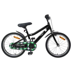 vidaXL Barncykel 18 Tum f&ouml;r 5-7 &aring;r gamla Svart