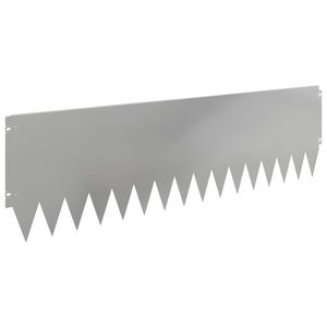 vidaXL Kant f&ouml;r gr&auml;smatta 10 st 103 x 30 cm St&aring;l Silver