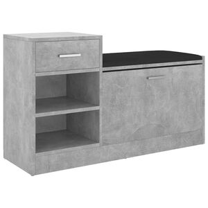 vidaXL Skob&auml;nk betonggr&aring; 94,5x31x57 cm konstruerat tr&auml;