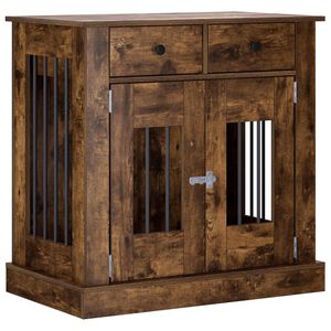 vidaXL Hundbur m&ouml;bel R&ouml;kt ek 80 x 47,5 x 80 cm Konstruerat tr&auml;