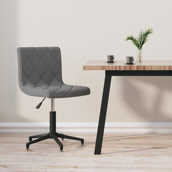 vidaXL Snurrbar kontorsstol m&ouml;rkgr&aring; sammet