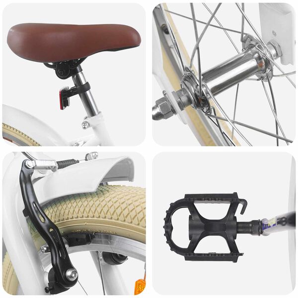 vidaXL Barncykel 20 Tum f&ouml;r 6-11 &aring;r gamla Vit