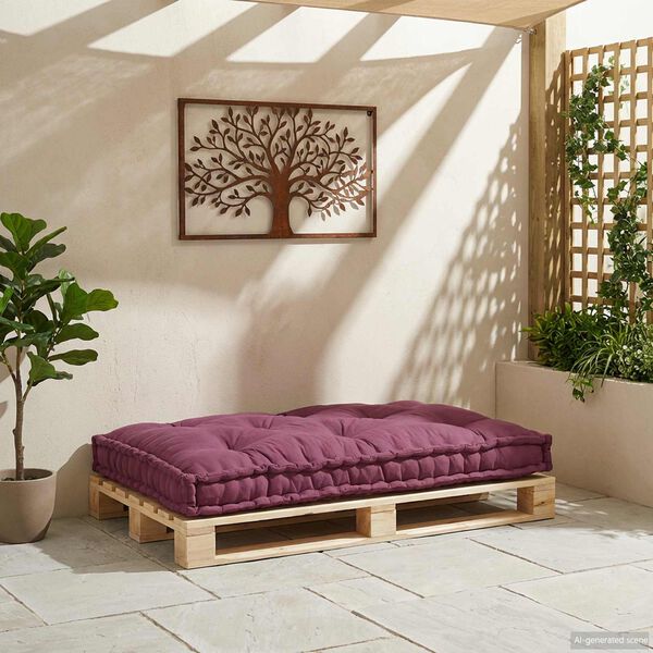 vidaXL Pallettsoffa Kudde Bordeaux 120 x 80 x 12 cm Tyg
