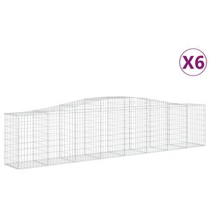 vidaXL Gabioner b&aring;gformade 6 st 400x50x80/100 cm galvaniserat j&auml;rn