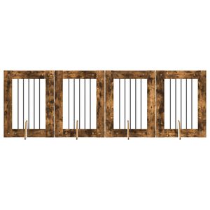 vidaXL Hundgrind med st&auml;llningar 4 pcs R&ouml;kt ek 60 x 80 cm