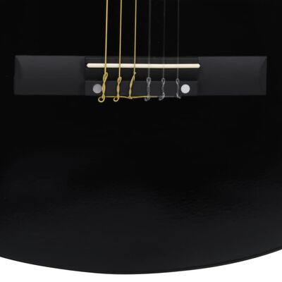 vidaXL Klassisk gitarr 12 delar svart 4/4 39"