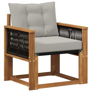 vidaXL Utomhus Mellansoffa Massivt Akaciatr&auml; Naturlig