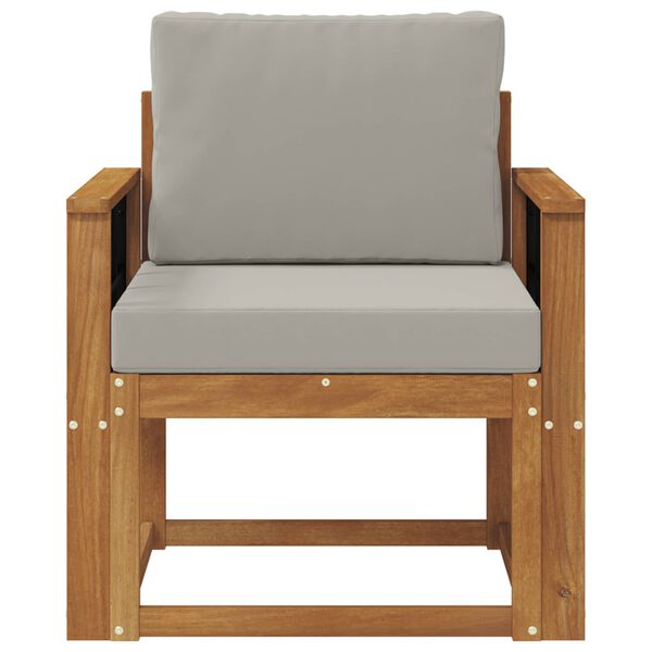 vidaXL Utomhussoffa Massivt akaciatr&auml; och polyester Naturlig