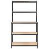 vidaXL Arbetsbord med 5 hyllor antracit stål och konstruerat trä