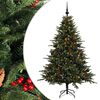 vidaXL Konstgjord julgran med julkulor 120 cm 150 LED-lampor Varmvit