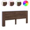 vidaXL S&auml;nggavel med LED brun ek 220x16,5x103,5 cm