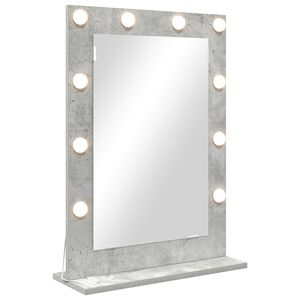 vidaXL Smink Spegel Betonggr&aring; 70 x 50 x 18 cm Glas och konstruerat tr&auml;