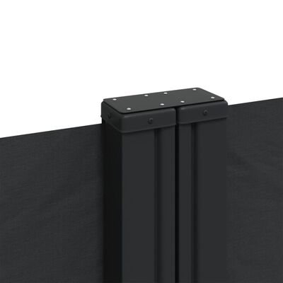 vidaXL Infällbar sidomarkis 200x600 cm svart