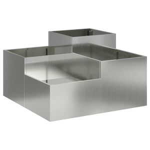 vidaXL Tr&auml;dg&aring;rdsplanterare Silver 80 x 80 x 48 cm Galvaniserat st&aring;l
