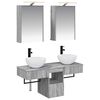 vidaXL Badrumssk&aring;psset 5 pcs Gr&aring; Sonoma 43 x 16 x 62,5 cm
