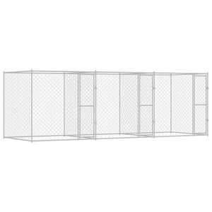vidaXL Hundbur Silver 600 x 200 x 200 cm Galvaniserat St&aring;l