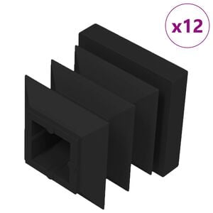 vidaXL Slutk&aring;por 12 st Svart 15 x 15 x 15 mm PP