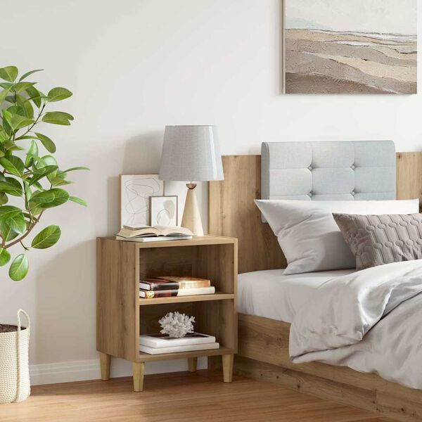 vidaXL Sängbord artisan ek 40x30x50 cm konstruerat trä